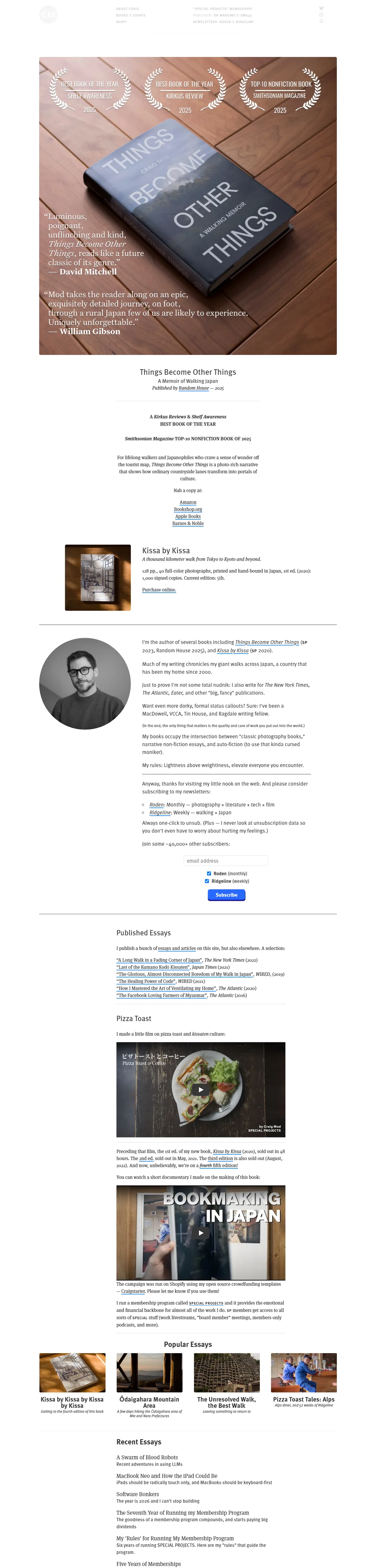 Full page of craigmod.com