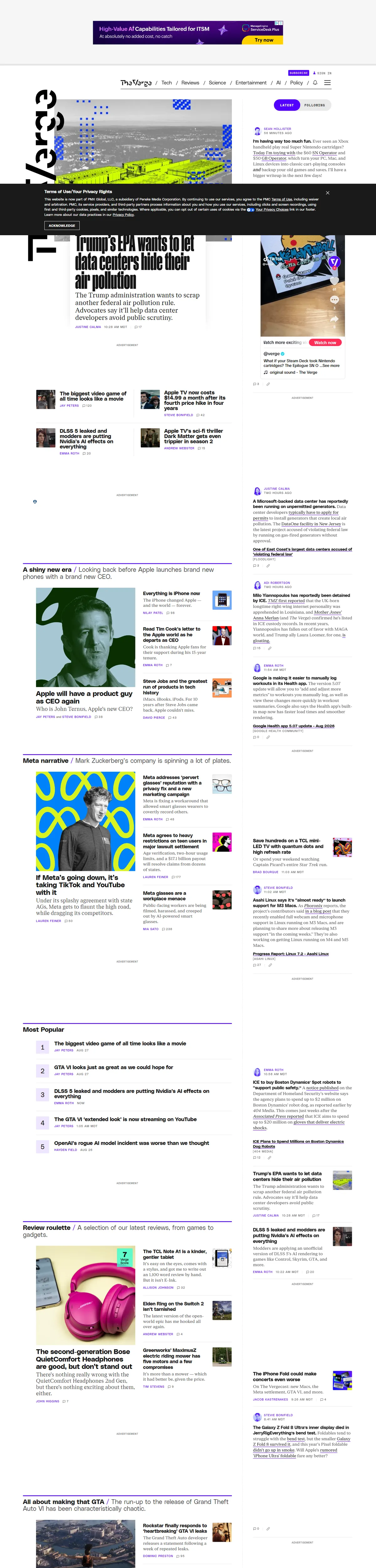 Full page of theverge.com